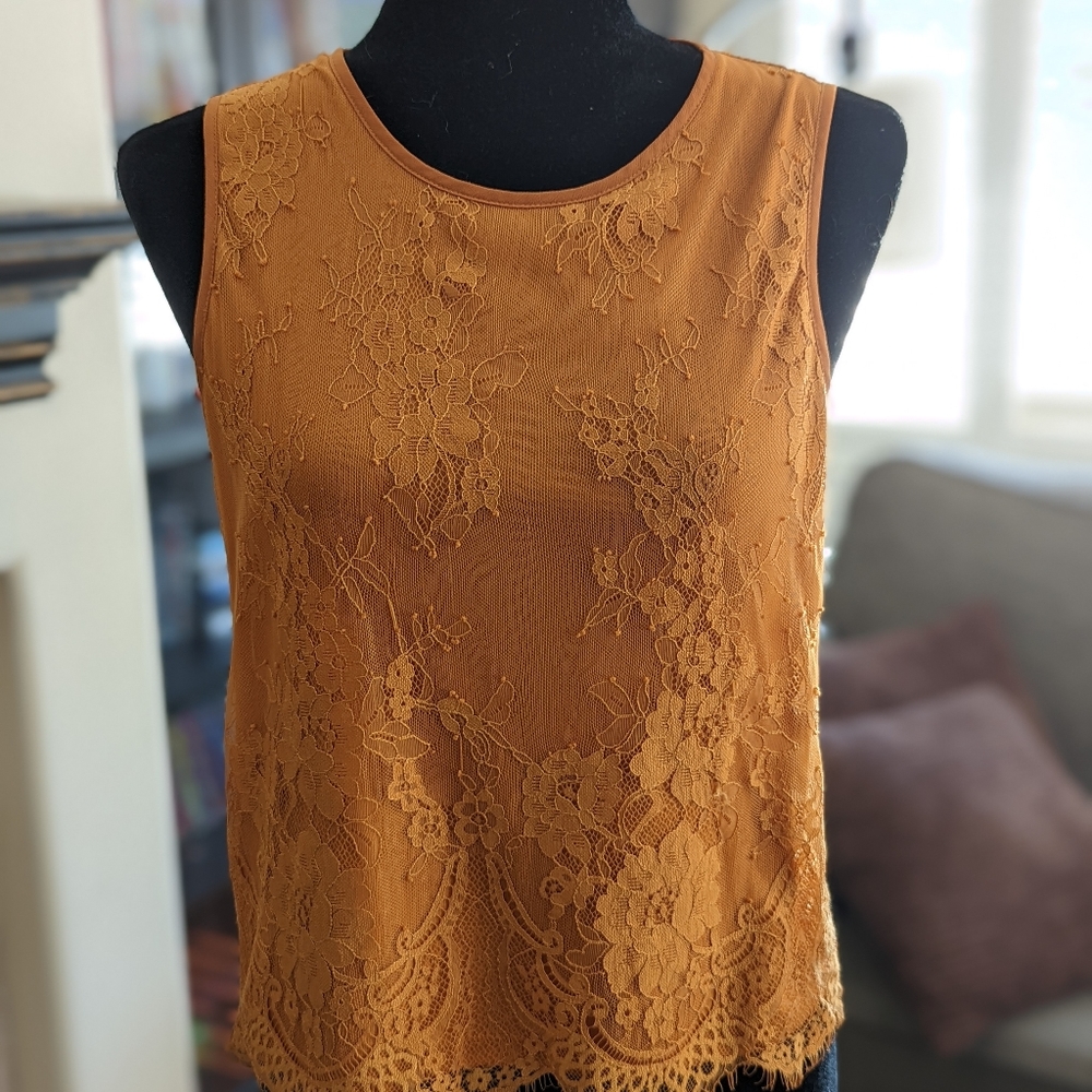 Burnt Orange lace top